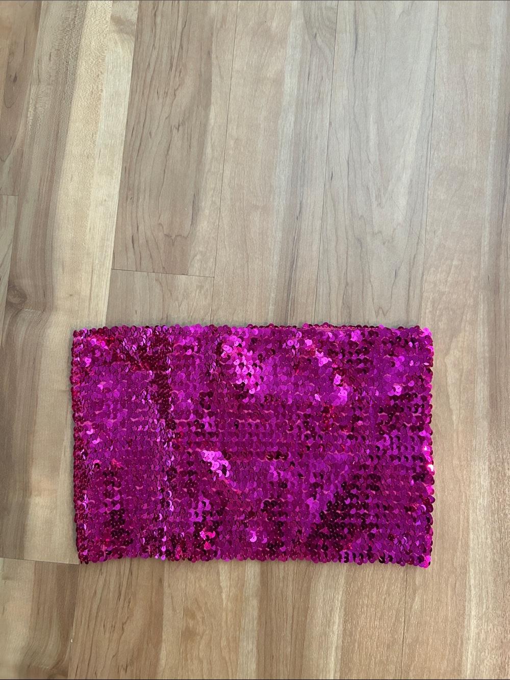 Fuchsia Sequin Strapless Crop Top
